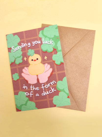Luck in the form of a Duck Greeting Card