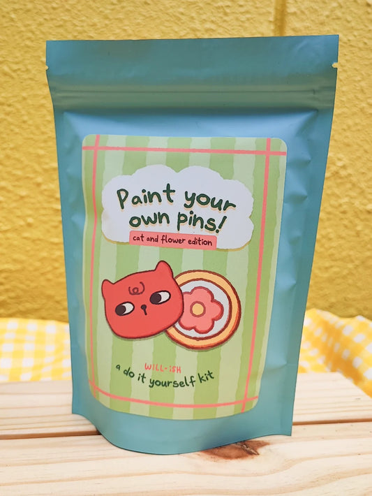 Cat and Flower Pin Paint Kit